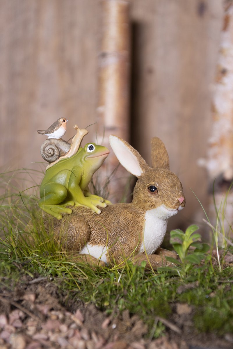 Lapin De Printemps Clayre & Eef - Figurine Déco Polyresin Pastel 23 Cm