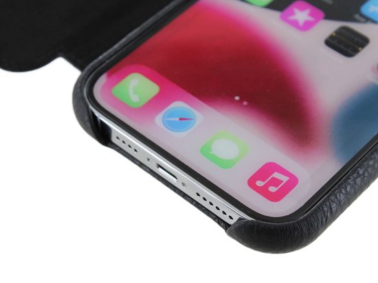 Bookcase hoesje pour iPhone 12 Pro Max - Graffi - Zwart uni - Cuir