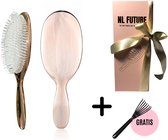 Haarborstel Wit Haar - Limited Edition Rosé Gold – Massage - Borstel - Roze - Goud - Cadeau verpakking - Kado - Zwijnenhaar - Zachte Haren - Extensions - Man - Vrouw - Jongen - Mei