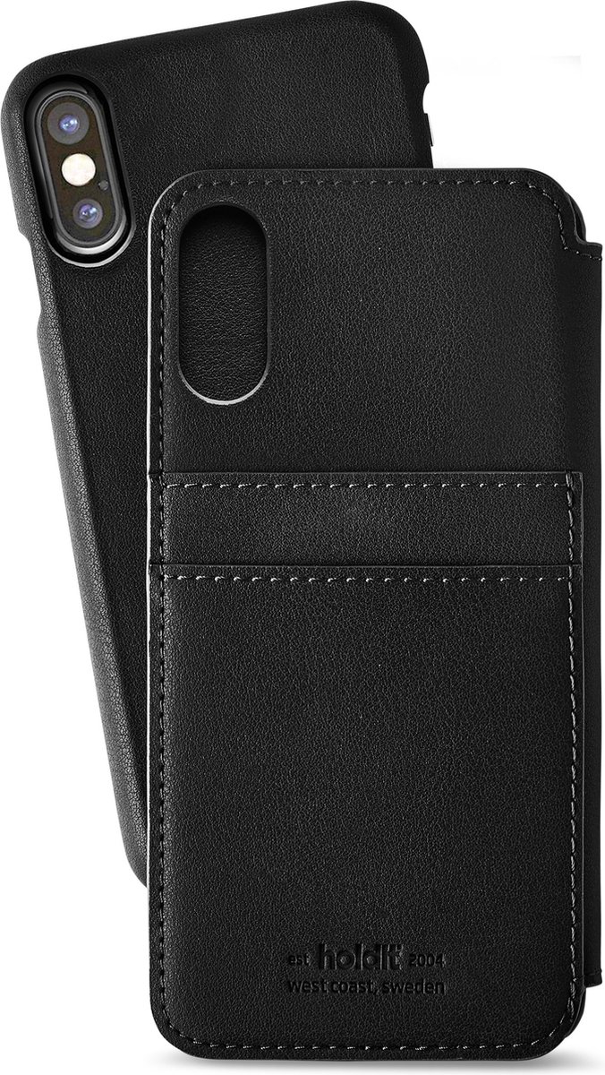 iPhone Xs/X, style wallet slim, zwart