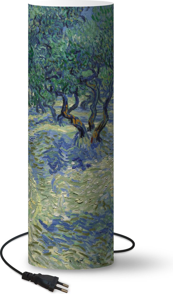 Lamp - Nachtlampje - Tafellamp slaapkamer - De Olijfgaard - Vincent van Gogh - 70 cm hoog - Ø22.3 cm - Inclusief LED lamp