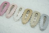 Klik klak glitter – Wit Zilver Goud – Set van 2 – Kerst - haarclip - Bows and Flowers