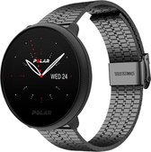 Stalen Smartwatch bandje - Geschikt voor  Polar Ignite 2 roestvrij stalen band - zwart - Strap-it Horlogeband / Polsband / Armband