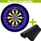 Mission Samurai 2 + Rubberen Dartmat 90*250 + Dartbordverlichting Deluxe (Blauw - Zwart)