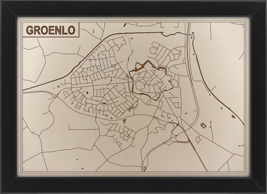 Houten stadskaart van Groenlo