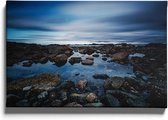 Walljar - Rocky Shore - Muurdecoratie - Canvas schilderij