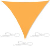 Relaxdays Schaduwdoek driehoek - met ringen - overkapping - zonnezeil - waterdicht - geel - 3 x 3 x 3 m
