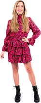 Pink panter jurk | Jurk dames | Ruffle | Panterprint | Kraag | Stoer | Kleur Roze | Maat One size