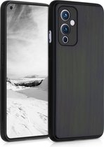 kwmobile telefoonhoesje voor OnePlus 9 (EU/NA Version) - Hoesje met bumper in donkergroen - Back cover - walnoothout
