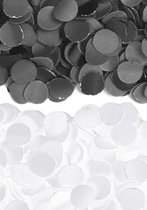600 gram zwart en witte papier snippers confetti mix set feest versiering - 300 gram per kleur