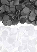 2 kilo witte en zwarte papier snippers confetti mix set feest versiering - 1 kilo per kleur