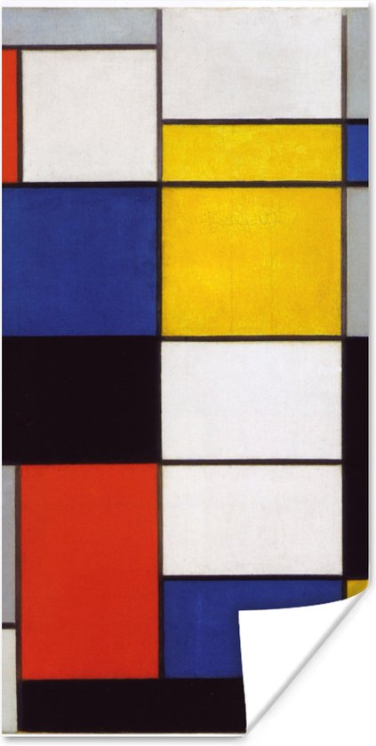 Poster Compositie A - Piet Mondriaan - 60x120 cm