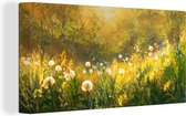 Canvas Schilderij Bloemen - Zomer - Aquarel - 80x40 cm - Wanddecoratie