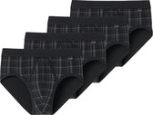 Schiesser Heren sportslip met voorsluiting 4 pack Original Classics fijnrib