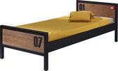 Vipack Bed Daan met slaaplade en nachtkast - 90 x 200 cm - bruin/zwart