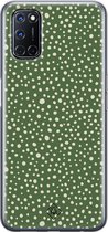 Oppo A52 hoesje siliconen - Green dots | Oppo A52 case | TPU backcover transparant