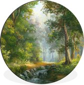 Cercle mural - Cercle mural - Forêt - Peinture à l'huile - Été - Aluminium - Dibond - ⌀ 30 cm - Intérieur et extérieur
