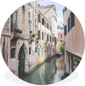 WallCircle - Wandcirkel ⌀ 30 - Venetië - Italië - Kanaal - Ronde schilderijen woonkamer - Wandbord rond - Muurdecoratie cirkel - Kamer decoratie binnen - Wanddecoratie muurcirkel - Woonaccessoires