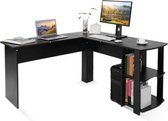 Homesse Computer Bureau - Computertafel - Hoekbureau - Bureaulamp - L-Vorm