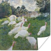 Poster The Turkeys - Schilderij van Claude Monet - 100x100 cm XXL