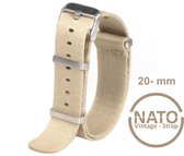 20mm Nato Strap  KHAKI - Vintage James Bond - Nato Strap collectie - Mannen - Horlogeband - 20 mm bandbreedte