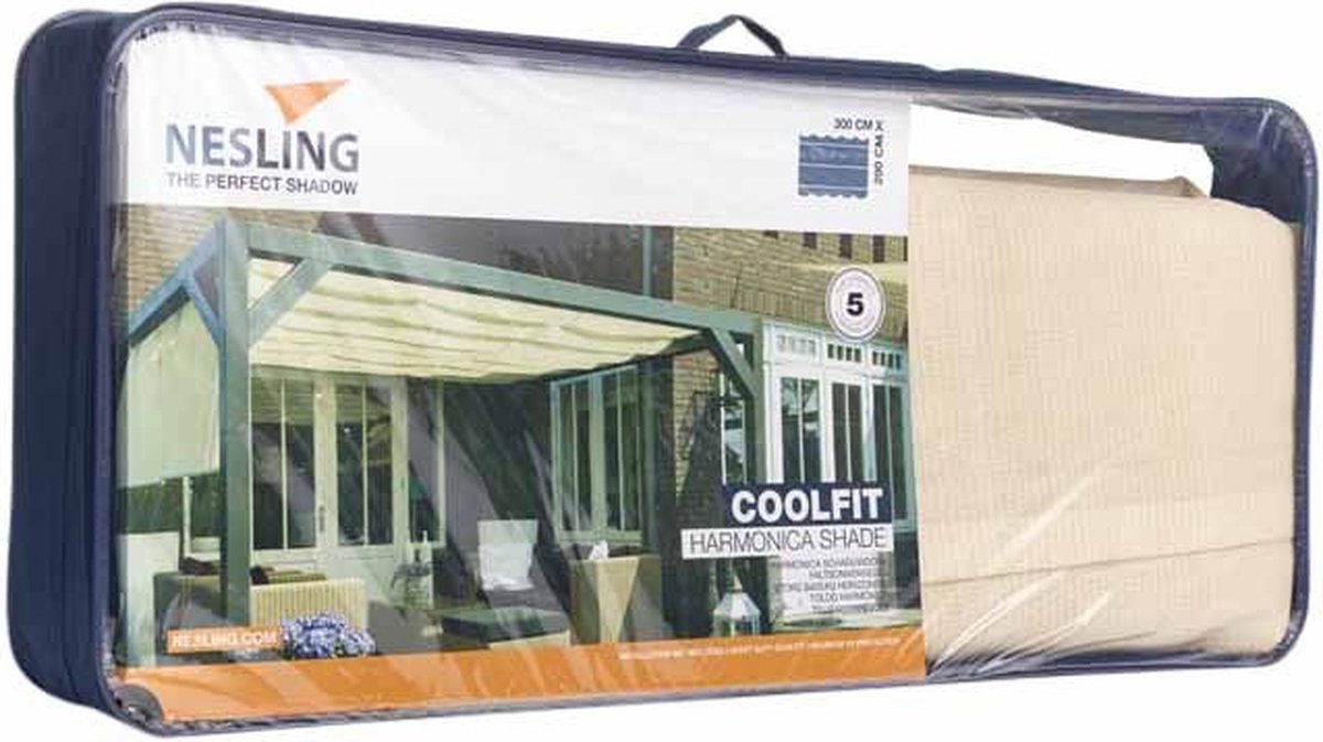 Nesling Voile d’ombrage rétractable, B290xL300cm, Blanc cassé