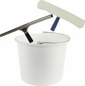 Ramen wassen set - Raam spons/Droog trekker/Emmer - Huishoudelijke klussen