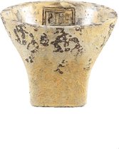 PTMD Githa Ronde Bloempot - H9 x Ø12 cm - Cement - Geel