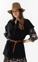Sissy-Boy - Zwart mouwloos vest met riem