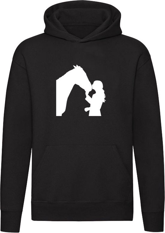 Paard kusje Hoodie - paardrijden - pony - manege - dieren - liefde - horse - unisex - trui - sweater - capuchon