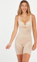 Spanx Thinstincts 2.0 Open Bust Mid Thigh Body - Beige - Maat L