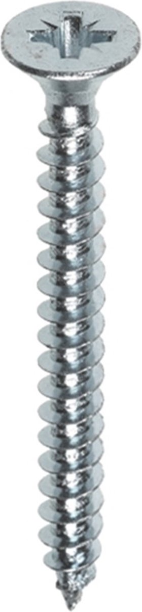 Spaanplaatschroef - Pozidrive 2 - 4,0 x 30mm - Deeldraad - Verzinkt (200 stuks)