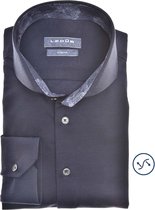 Ledub modern fit overhemd - donkerblauw - Strijkvriendelijk - Boordmaat: 37