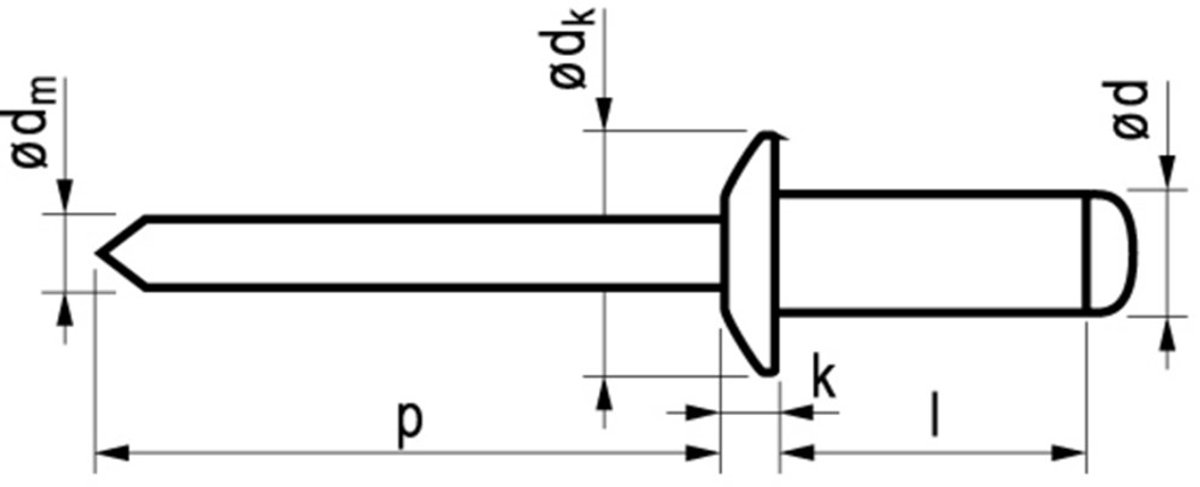 Masterfix blindklinknagel 4,8x16mm aluminium (Per 500 stuks)