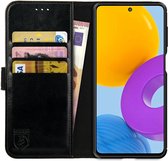 Rosso Element Book Case Wallet Hoesje Geschikt voor Samsung Galaxy M52 | Portemonnee | 3 Pasjes | Magneetsluiting | Stand Functie | Zwart
