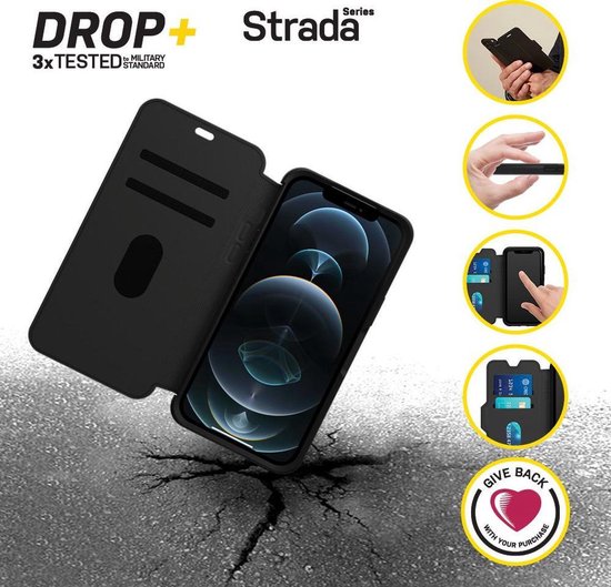 OtterBox Strada Series hoesje voor iPhone 12 Pro Max, met kaarthouder en valbescherming.