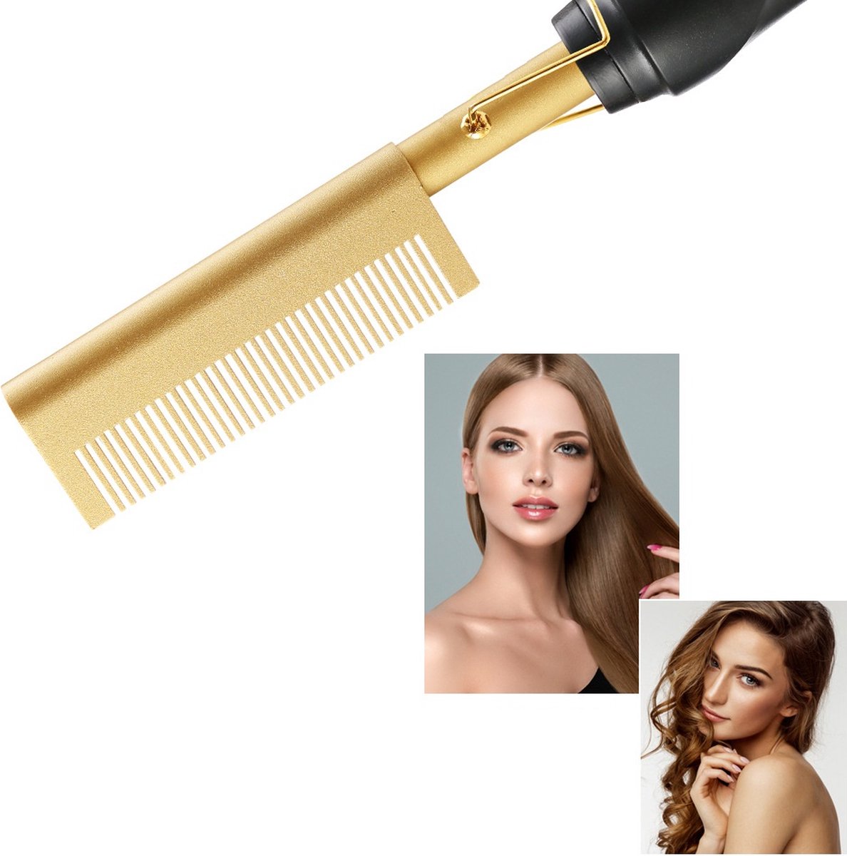 Elektrische Haarkam Deluxe | Stijlborstel | Mannen & Vrouwen | Kam | Stijlkam | Elektrische Kam | Hot Comb | Baardstijler | Baardkam | Elektrische haarborstel | Magic Brush