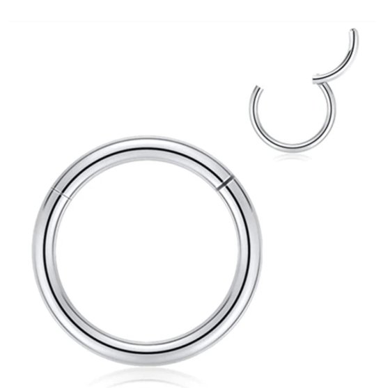 Cabantis Ring Piercing - Neuspiercing - Oorbellen dames - Oorbellen Unisex - Oorbellen Heren – Chirurgisch Stalen Piercing - Zilverkleurig