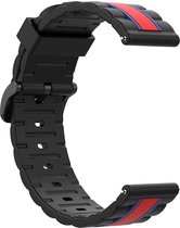 Strap-it Special Edtion sport bandje 22mm - geschikt voor Xiaomi Mi Watch / Xiaomi Watch S1 / S1 Pro / Watch 2 Pro - Active - OnePlus Watch - Polar Vantage M / M2 / Grit X - Pro - Amazfit GTR 47mm / GTR 2 / GTR 3 / GTR 4 - zwart/rood/blauw