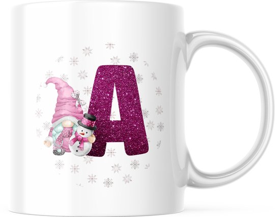 Roze Porseleinen Kerst Design Letters mokken Gegraveerd kopen