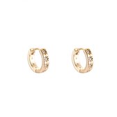 Oorring - oorring - Stars - Gold Plated Earring - Goudkleurig - Zirconia - Copper