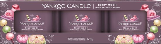 Yankee Candle Filled Votive 3-pack - Berry Mochi