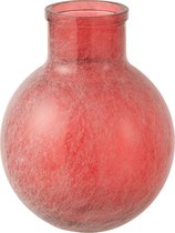 Vaas | glas | rood | 24x24x (h)31 cm