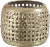 Theelichthouder | metaal | goud | 13.5x13.5x (h)11 cm