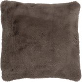 Kussen | pluche | bruin | 45x46x (h)4.5 cm