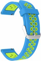 Sportbandje Voor de Samsung Gear S3 / Galaxy watch 46mm - Siliconen Armband / Polsband / Strap Band / Sportbandje - blauw - groen