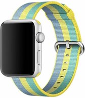 Nylon bandje voor de Geschikt voor Apple Watch 38mm - 40mm Geel Groen voor Series 1|2|3|4|5|6|7