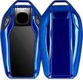 kwmobile autosleutelhoes voor BMW Display Key autosleutel - TPU beschermhoes in hoogglans Blauw