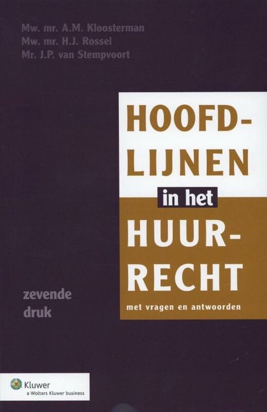 Hoofdlijnen in het huurrecht - cover