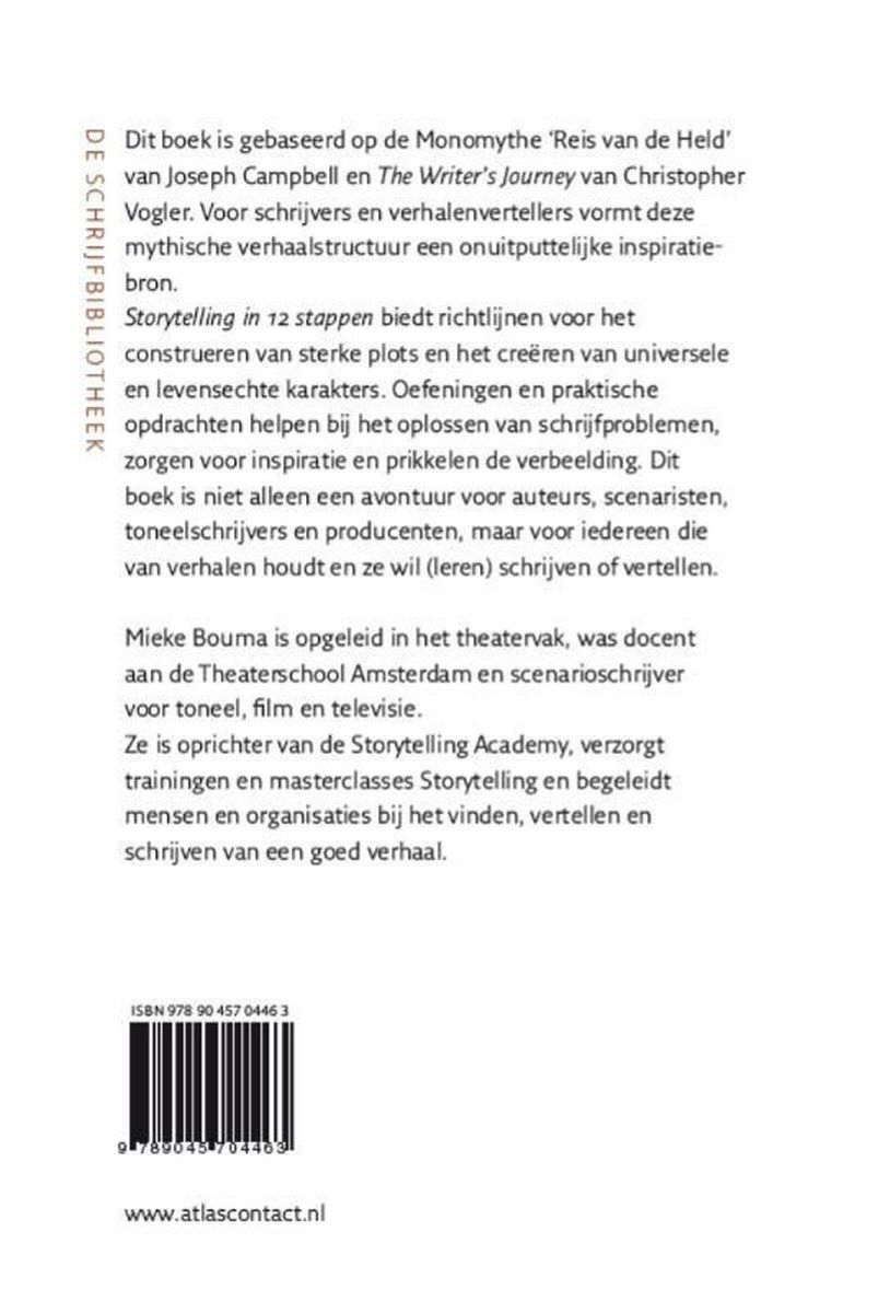 De schrijfbibliotheek - Storytelling in 12 stappen - back cover